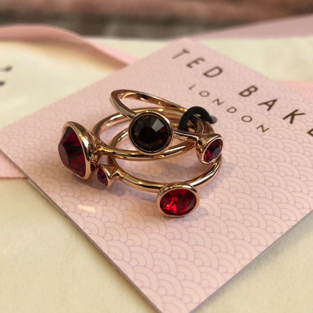 Ted Baker Jewel Stack Ring - Rose Gold/Siam Multi